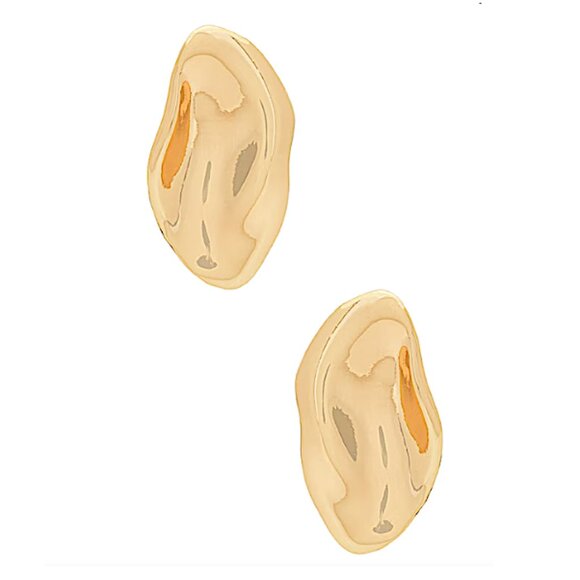 New ~ Anthropologie Shashi Barcelona Stud Gold Earrings - Picture 2 of 12